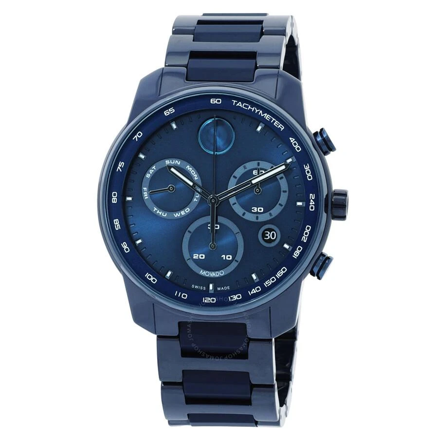 Movado Bold Verso Chronograph Quartz Blue Dial Men's Watch 3601117 1