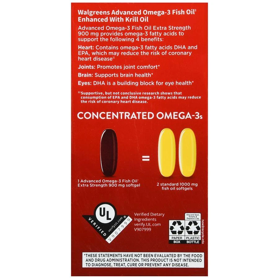 Walgreens Extra Strength Advanced Omega-3 Fish Oil 900 mg Softgels 4