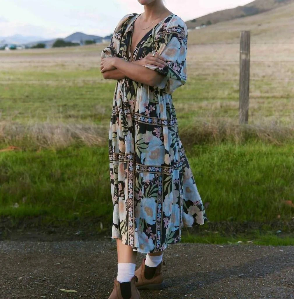 Billabong Lost Cove Midi Dress In Black Sands 4