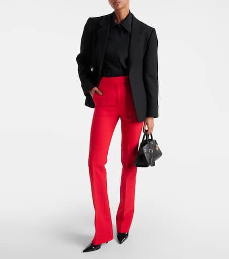 パンツ FERRAGAMO MIDNIGHT VIRGIN WOOL PANTS Salvatore Ferragamo Ferragamo High-Waisted Wool Pants