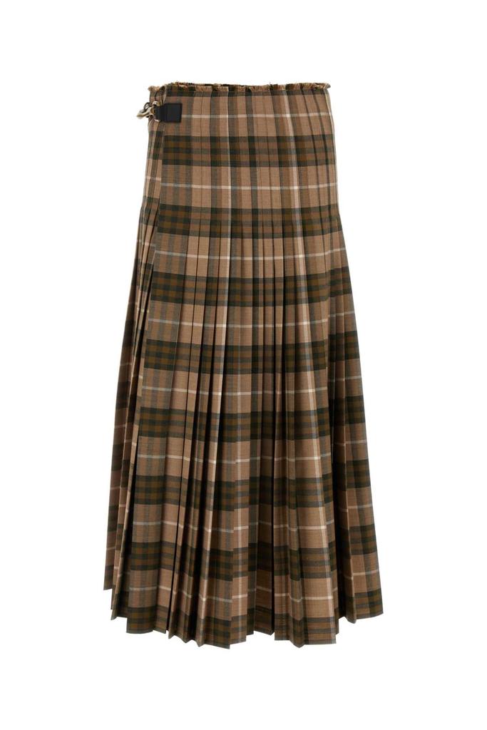 スカート BURBERRY BROWN COTTON MIDI SKIRT Burberry Check Wool-Blend Knit Maxi Skirt - Dresses & Skirts