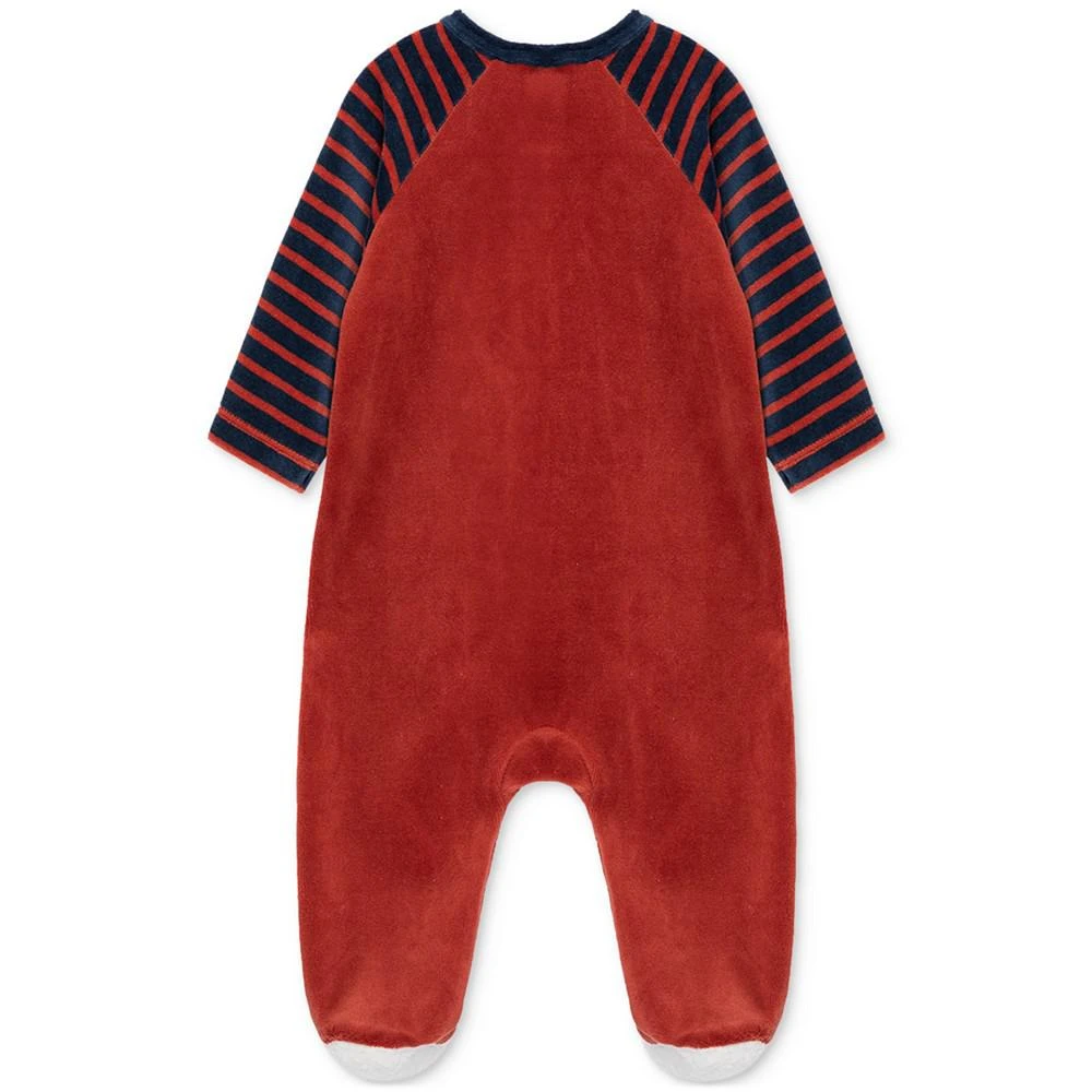 Little Me Baby Boys Puppy Embroidered Velour Footed Coverall 2