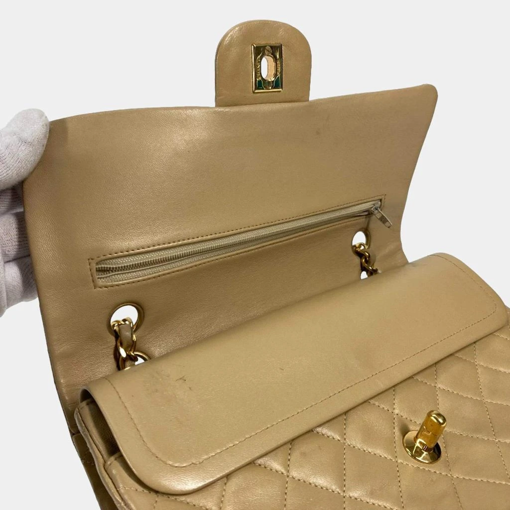 Chanel Chanel Beige Leather Medium Classic Double Flap Shoulder Bags 11