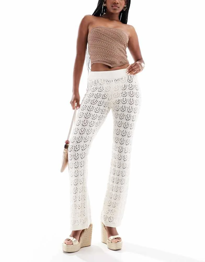 Miss Selfridge Miss Selfridge beach crochet trouser in cream 1