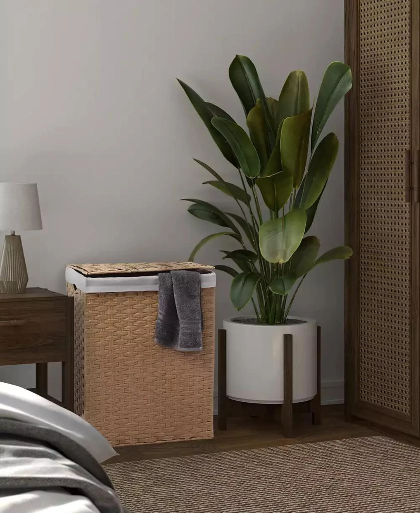 Seville Classics Foldable Rectangular Laundry Hamper with Lid & Canvas Liner 5