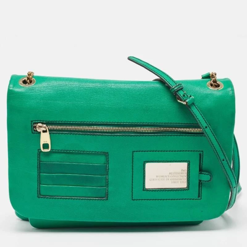 Dolce & Gabbana D&G Green Leather Ania Shoulder Bag 1