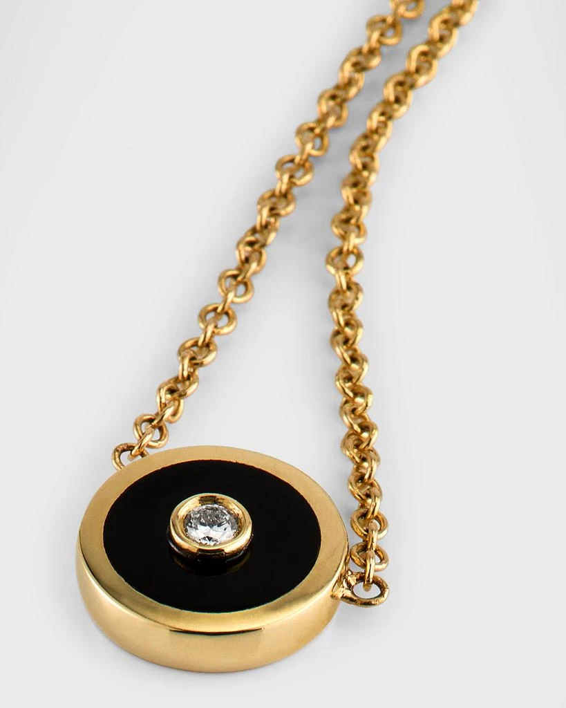 Retrouvai 14K Yellow Gold Mini Onyx Compass Pendant Necklace 3