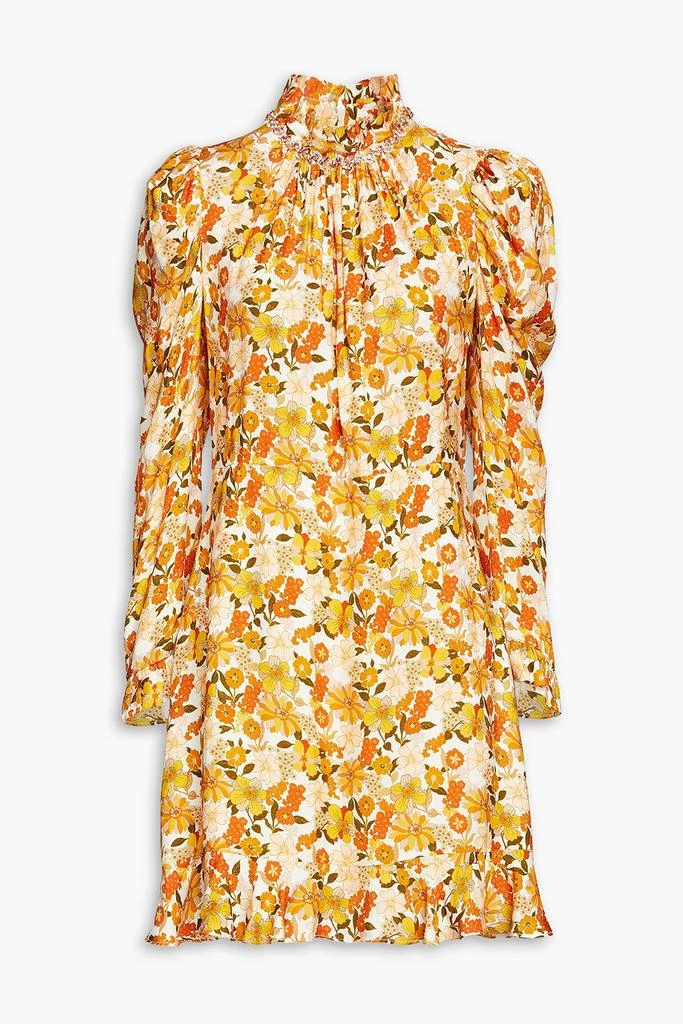 Sandro Ruched floral-jacquard mini dress 1