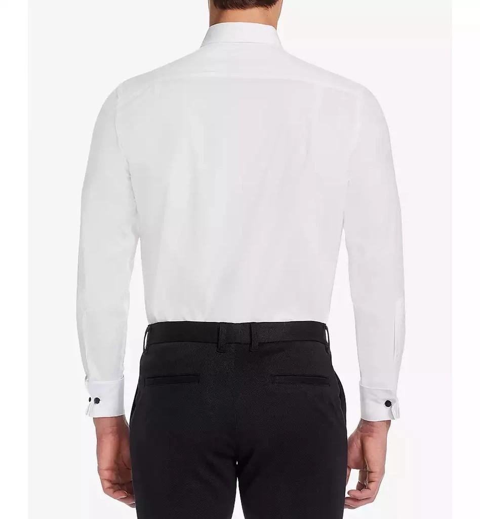 MICHELSONS OF LONDON Men's Classic/Regular Fit Stretch Solid French Cuff Tuxedo Shirt 3