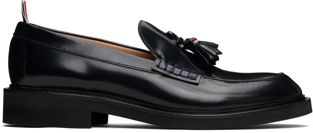 Thom Browne Navy Spazzolato Leather Tassle Loafers 1