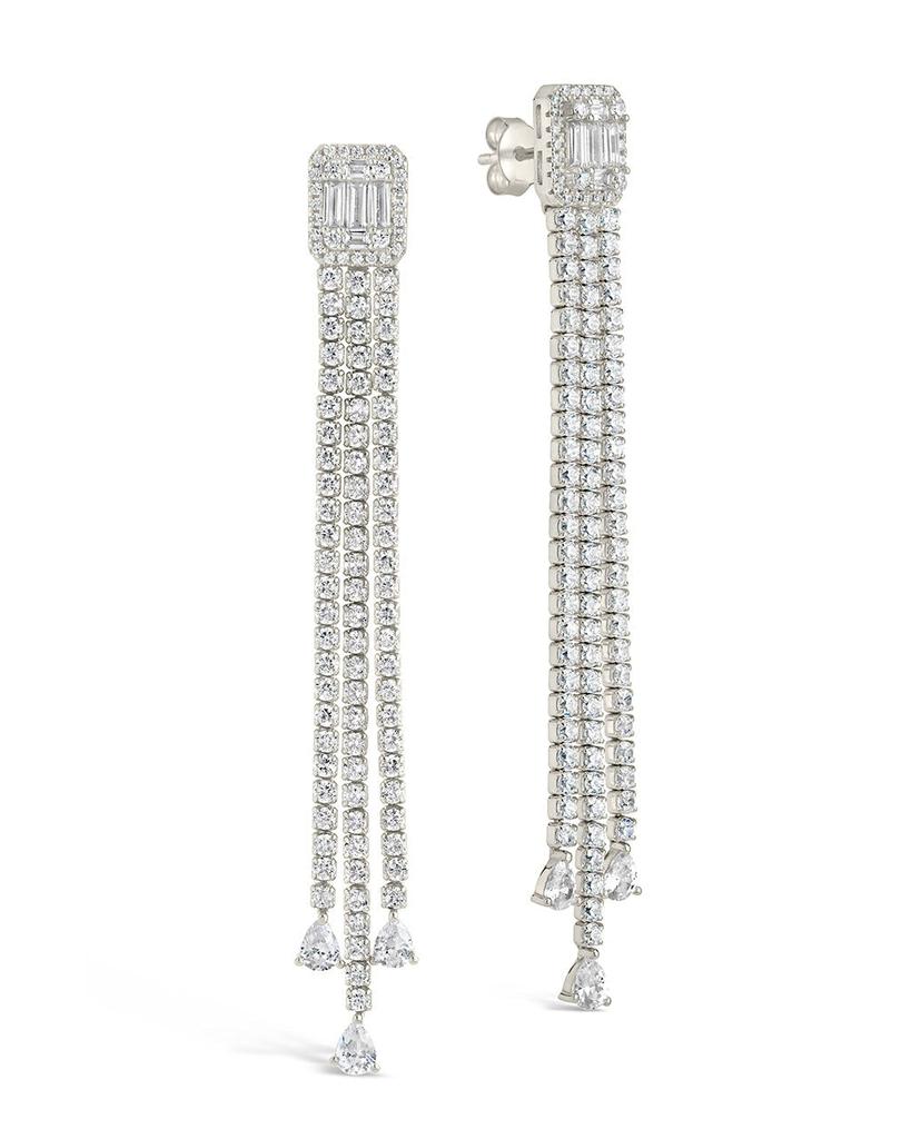 Sterling Forever Naomi CZ Dangle Stud Earrings
