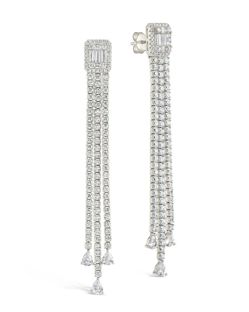 Sterling Forever Naomi CZ Dangle Stud Earrings 1