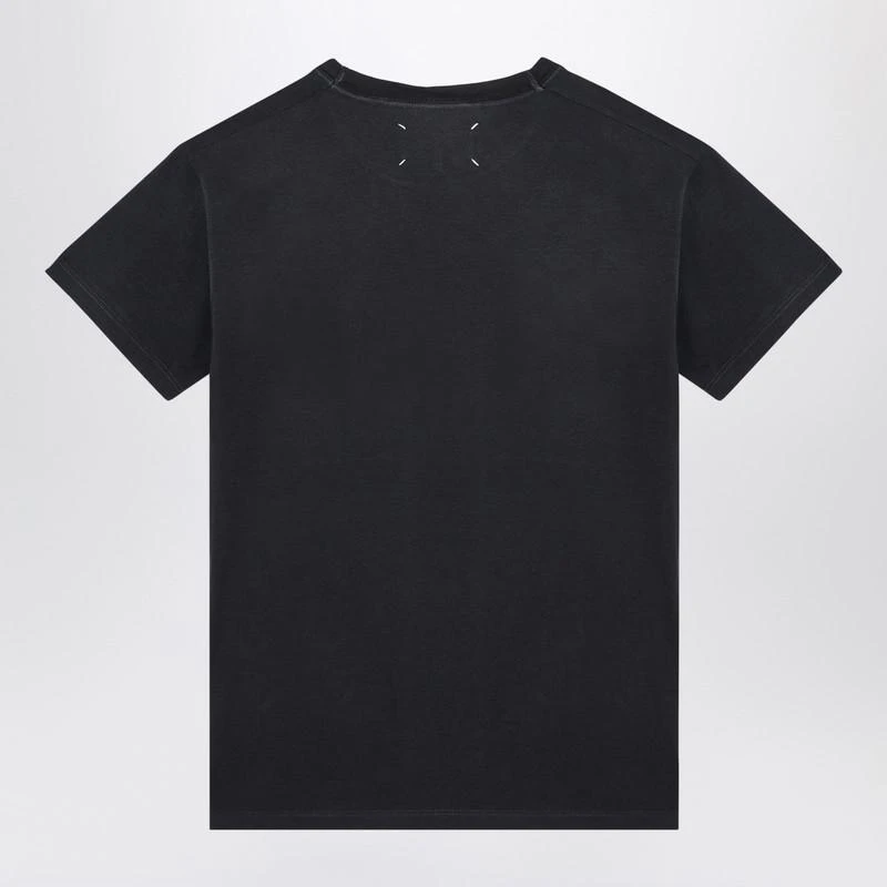 MAISON MARGIELA Maison Margiela Black Washed-Out T-Shirt With Reverse Logo 2
