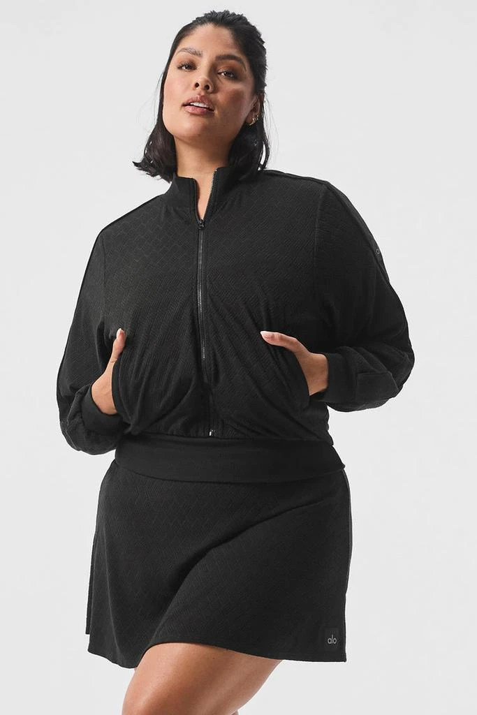 Alo Cropped Doubles Only Full Zip Jacket - Black 5