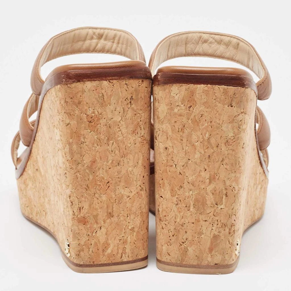 Jimmy Choo Jimmy Choo Brown Leather Athenia Wedge Sandals Size 39 5