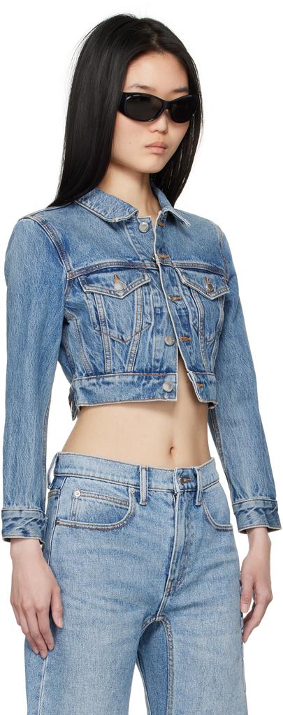 Alexander Wang Blue Shrunken Denim Trucker Jacket
