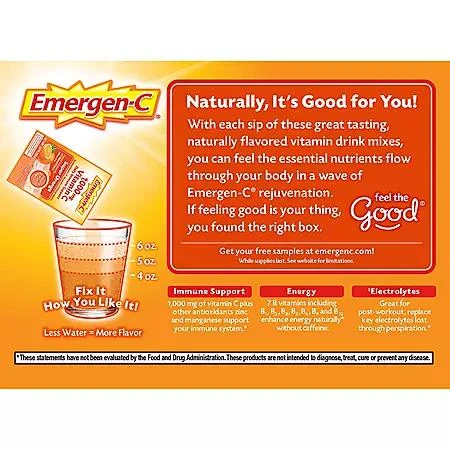 Emergen-C Emergen-C Vitamin C 1000mg Powder with Antioxidants Fizzy Drink Mix, 90 ct. 4