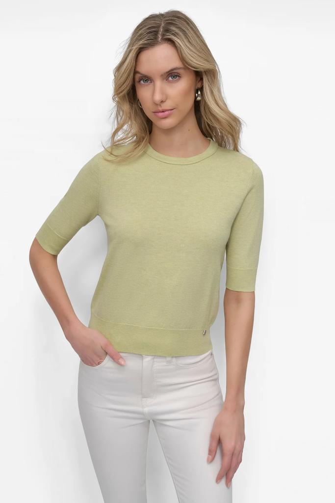DKNY ELBOW SLEEVE CREW NECK