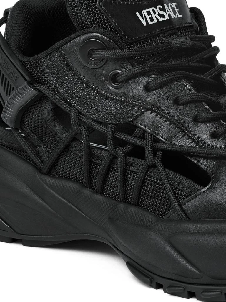 Versace Versace Black Sneakers With Black Panelled Design And Cut-Out Details 2