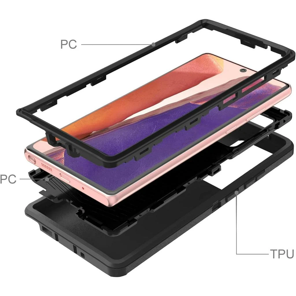 ENTRONIX Entronix Bundle Compatible with Galaxy Note 20 - Heavy Duty Case, 2 Clear Screen Protectors & 2 Camera Lens Protector 3