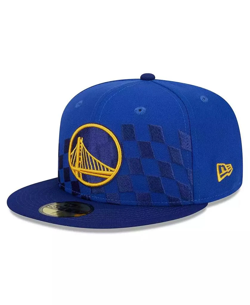 New Era Men's Royal Golden State Warriors 2024 NBA All-Star Game Rally Drive Checkerboard 59FIFTY Crown Fitted Hat 3