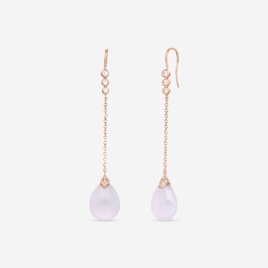 Mimi Milano Mimi Milano Elizabeth 18K Rose Gold, Diamond & Blue Chalcedony Drop Earrings O219R820B