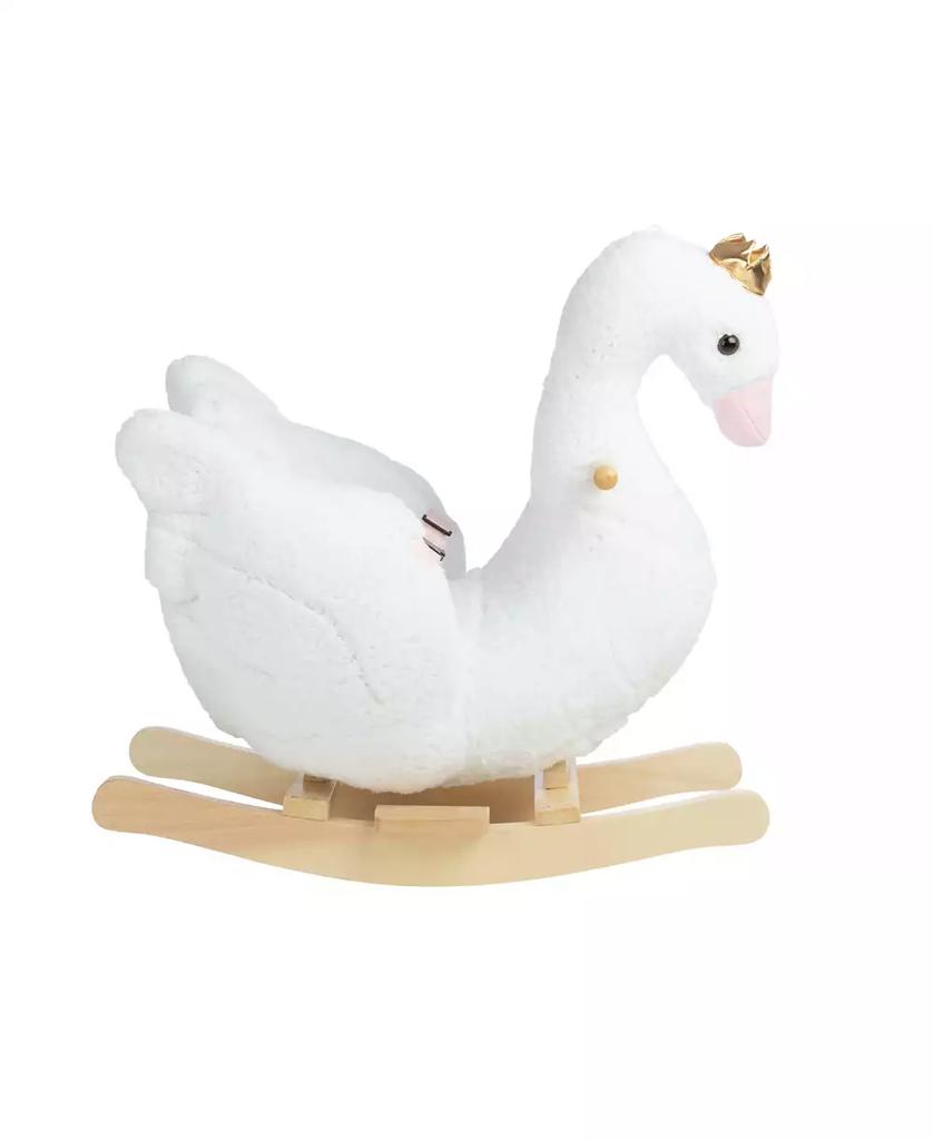 Trademark Global Happy Trails Swan Plush Rocking Horse