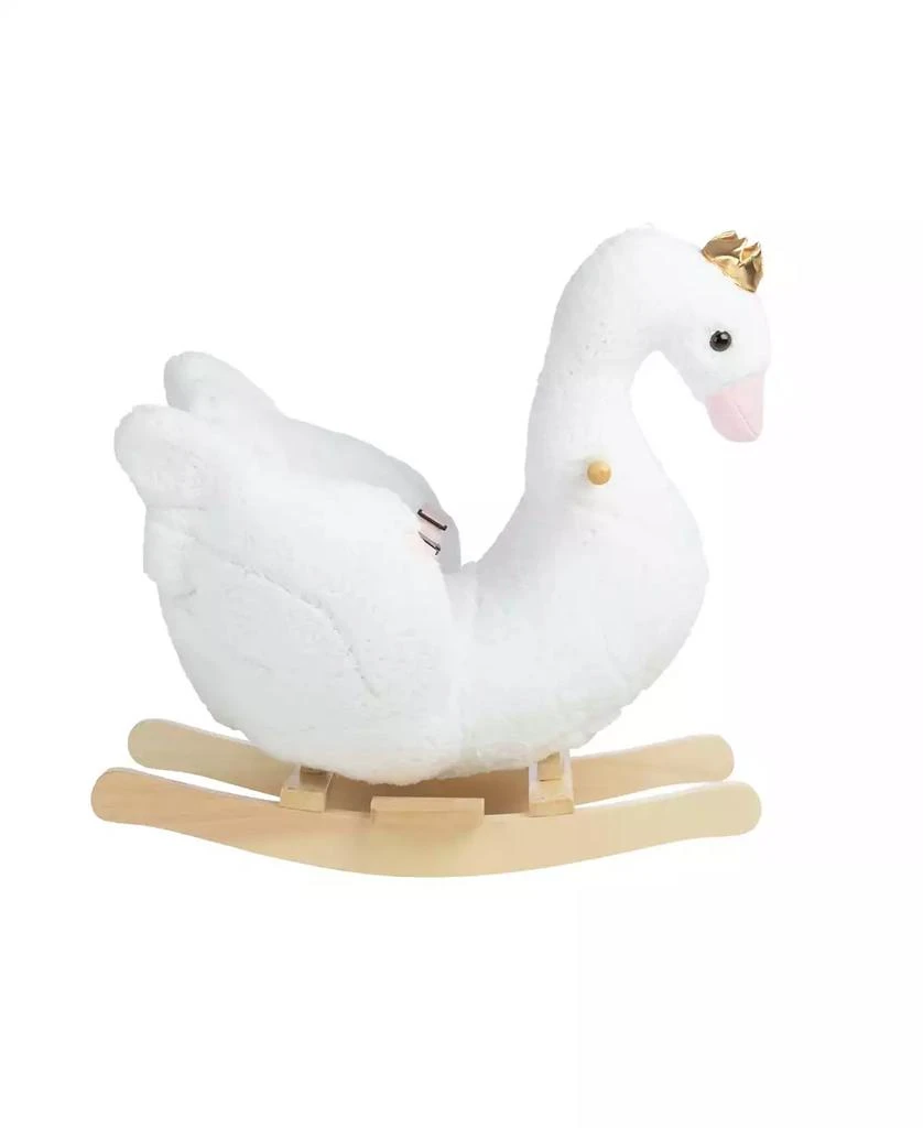 Trademark Global Happy Trails Swan Plush Rocking Horse 2