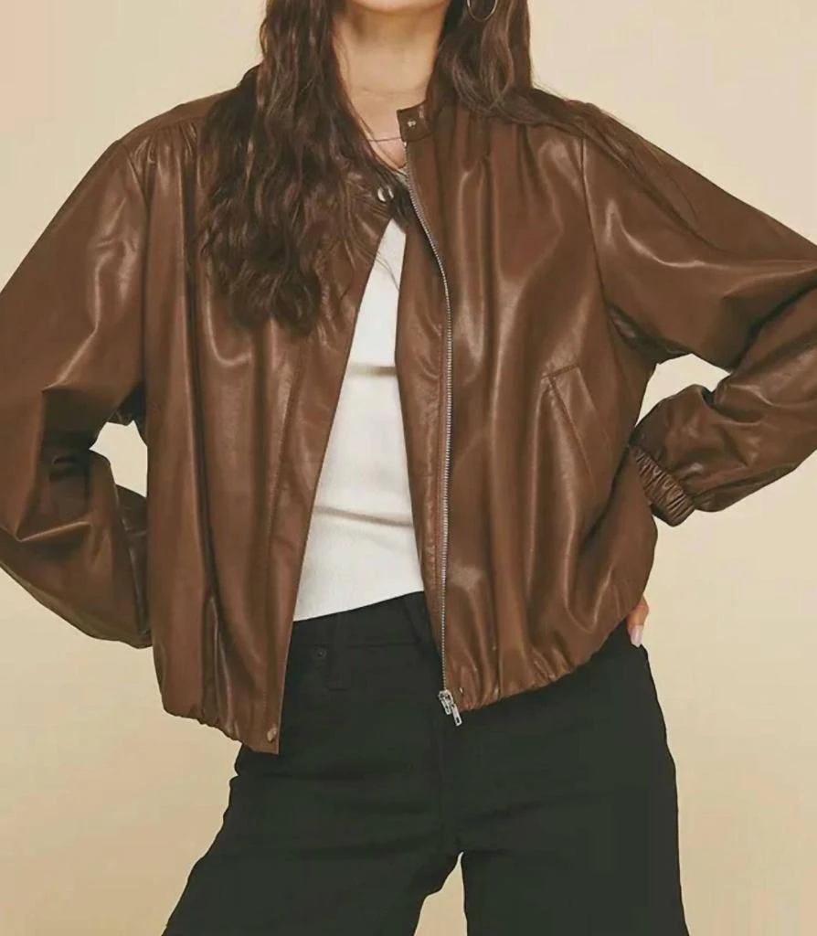 PINCH Pinch - Silvia Faux Leather Bomber Jacket 2