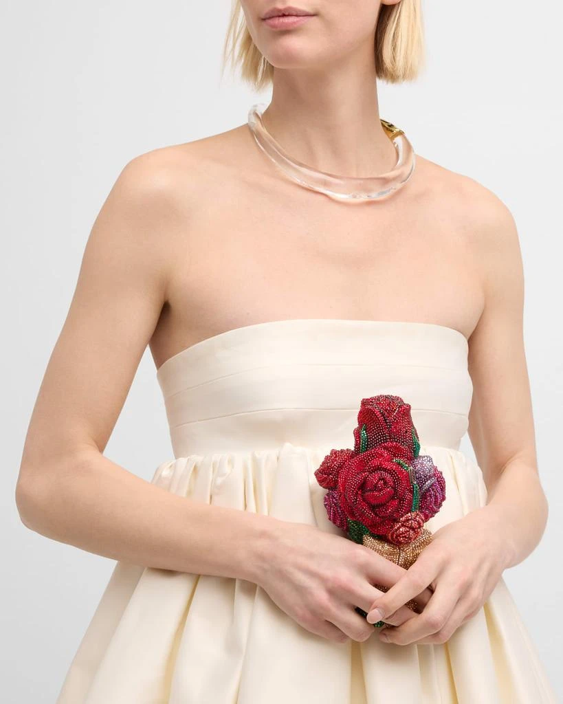 Judith Leiber Corsage Roses Clutch Bag with Chain Strap 3