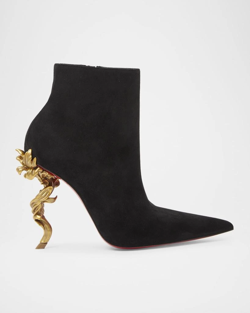 Christian Louboutin Belle Suede Red Sole Ankle Booties 1