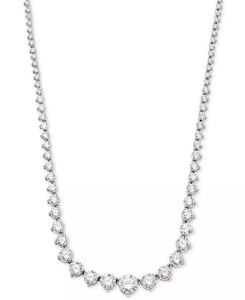 Arabella Cubic Zirconia Graduated 17" Necklace in Sterling Silver, Created for Macy
s