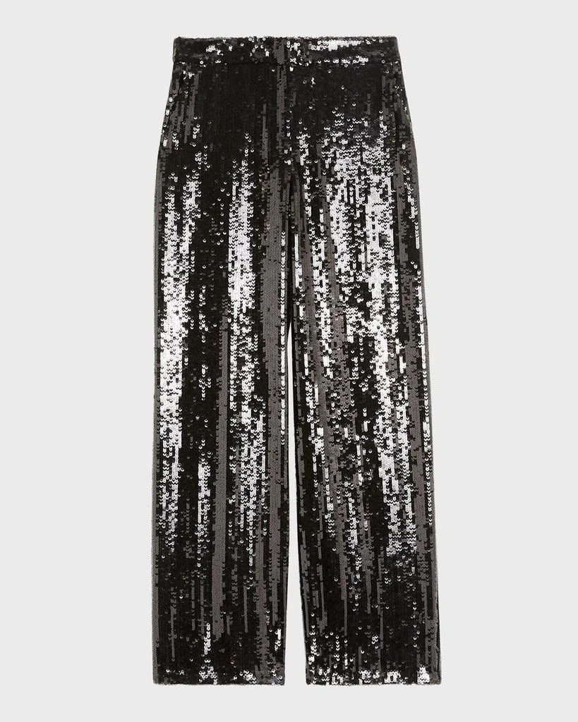 Theory Sequin Relax Straight-Leg Pants 1
