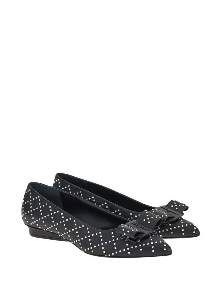 Salvatore Ferragamo Women
s Viva Rhinestone-Embellished Flat Pumps In Black 2