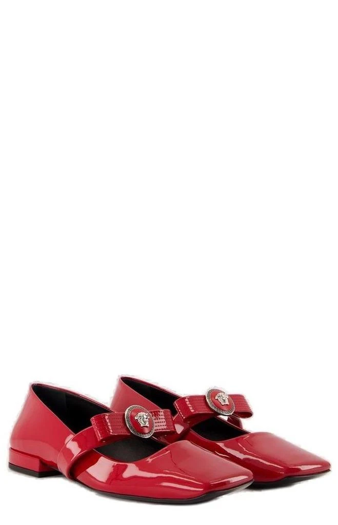 Versace Versace Gianni Ribbon Square-Toe Ballerina Shoes 2