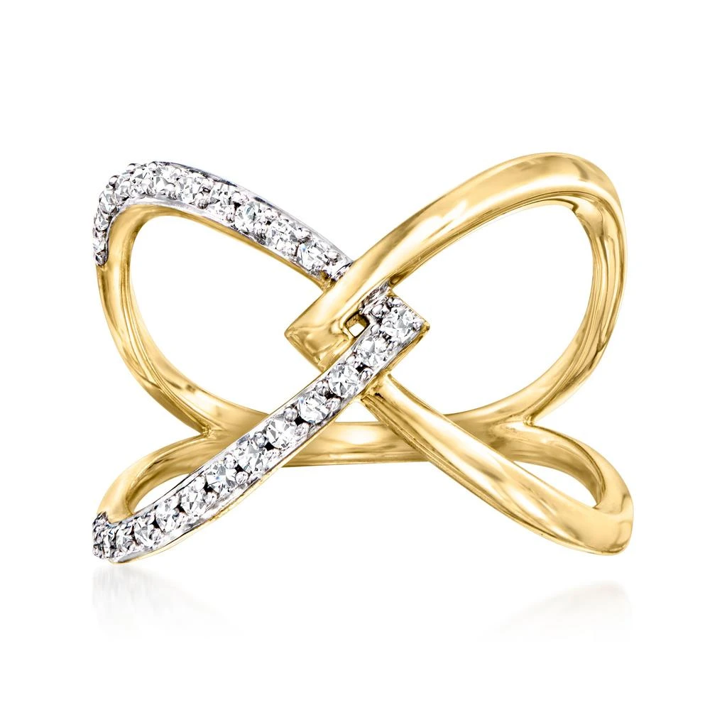 RS Pure RS Pure by Ross-Simons Diamond Interlocking Ring in 14kt Yellow Gold 1