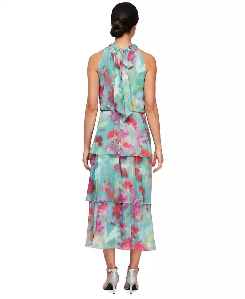SL Fashions Women's Floral Tiered Halter-Neck Tea Dress 3