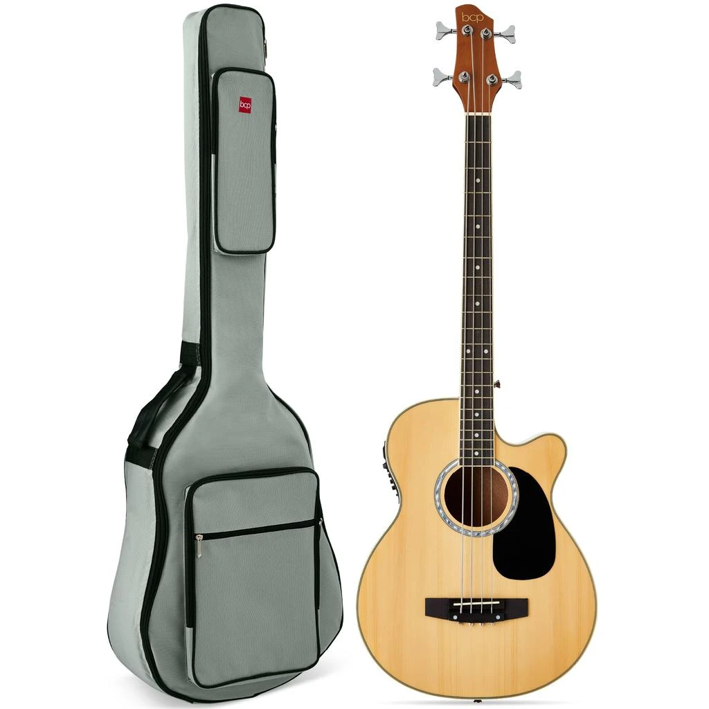 Best Choice Products 22-Fret Full Size Acoustic Electric Bass Guitar w/ 4-Band Equalizer, Truss Rod 11