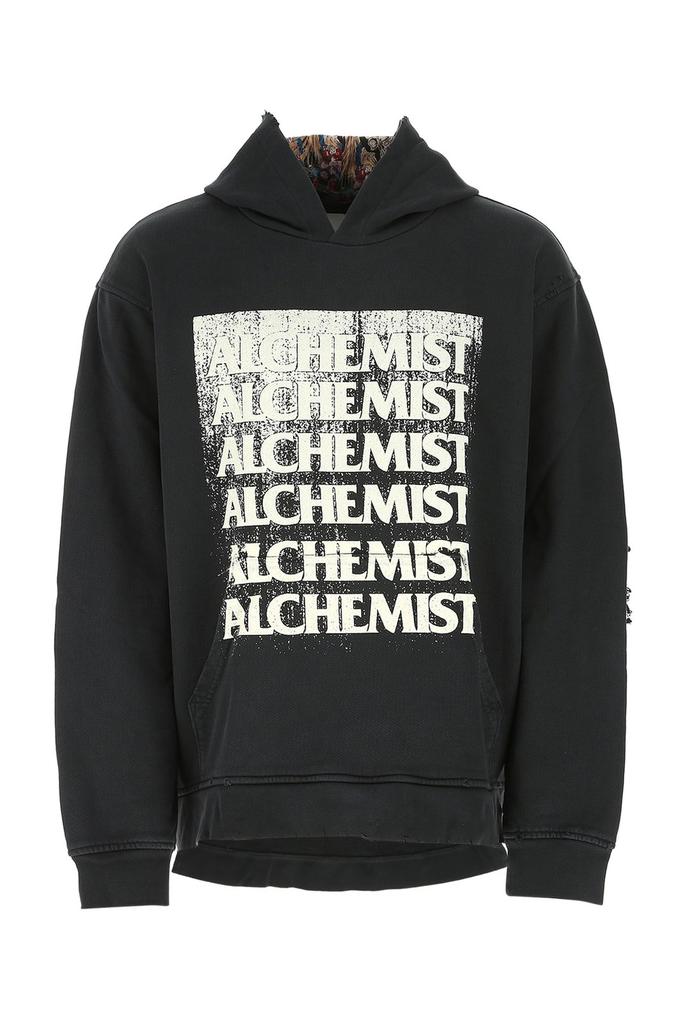 Alchemist Alchemist Vintage-Effect Logo Distressed Hoodie