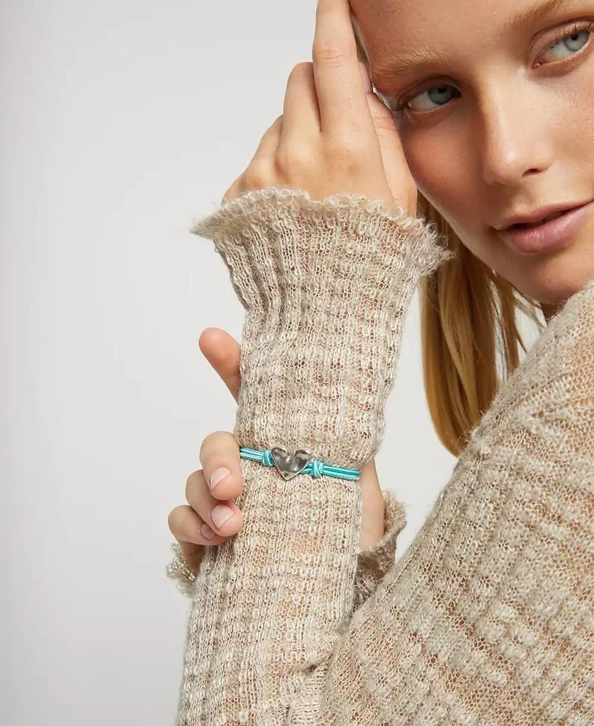 UNOde50 Blue Elastic Thread Sterling Silver Plated Bracelet with Heart 4