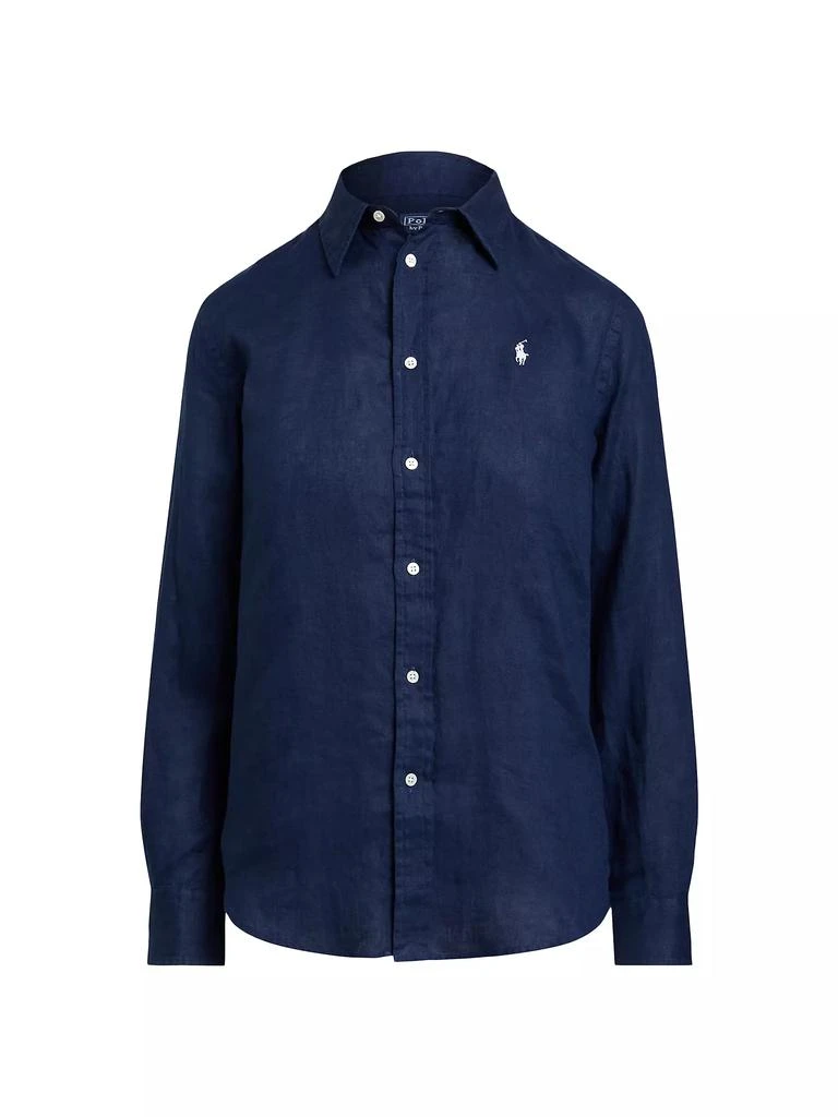 Ralph Lauren Classic Fit Long Sleeve Linen Shirt, Men's XL linen blue type Vintage Second Hand main image 1