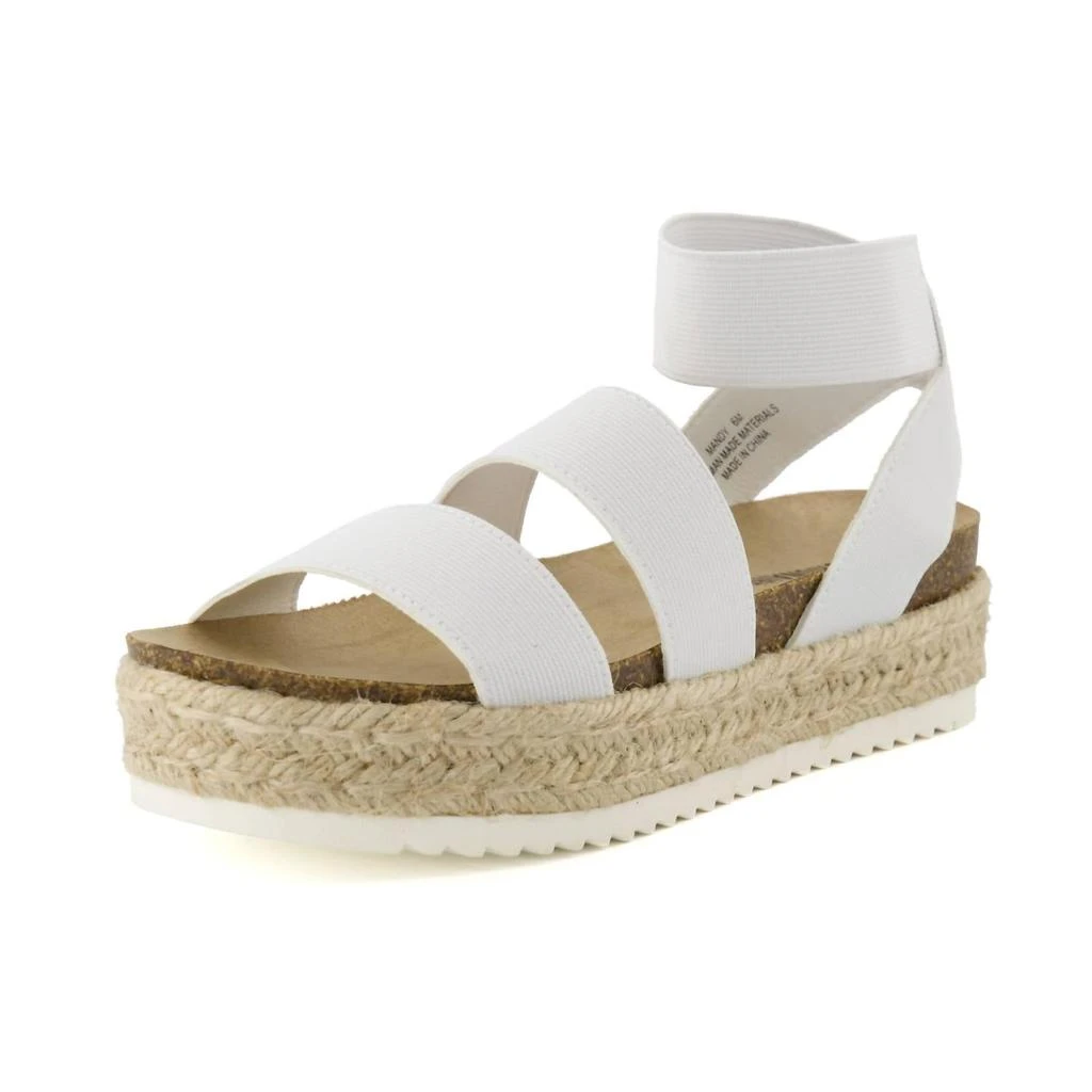 CUSHIONAIRE Women's Mandy Wedge Sandal In White 1