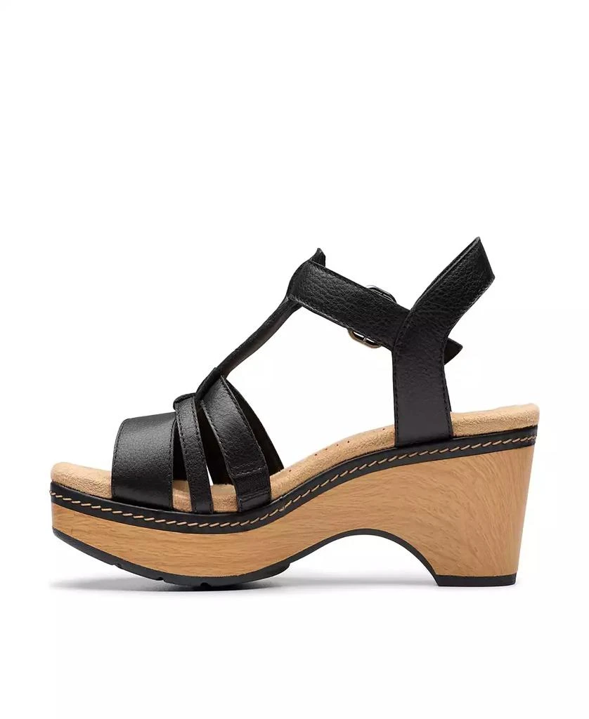 Clarks Seannah Madi Clog-Style Wedge T-Strap Sandals 6