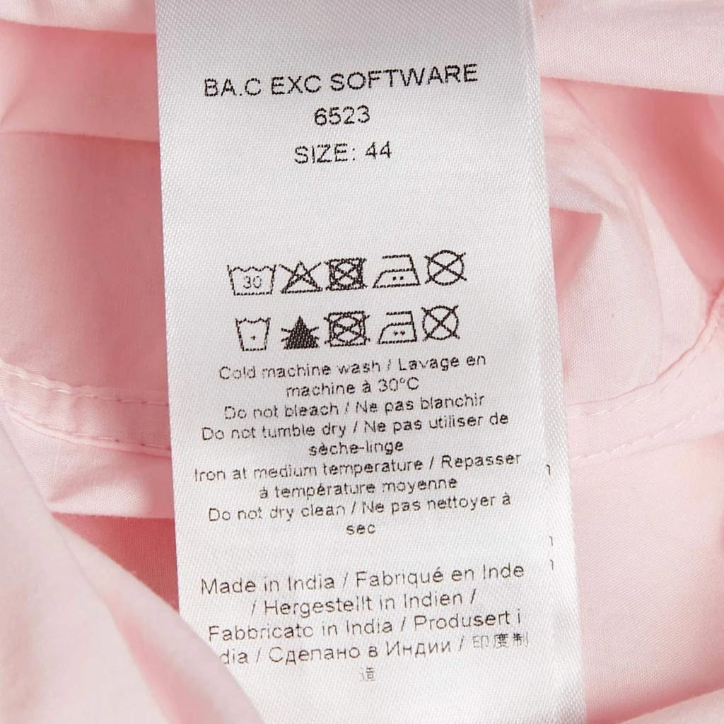 Ganni Ganni Pink Cotton Ruffled Platter Collar Shirt XL 6