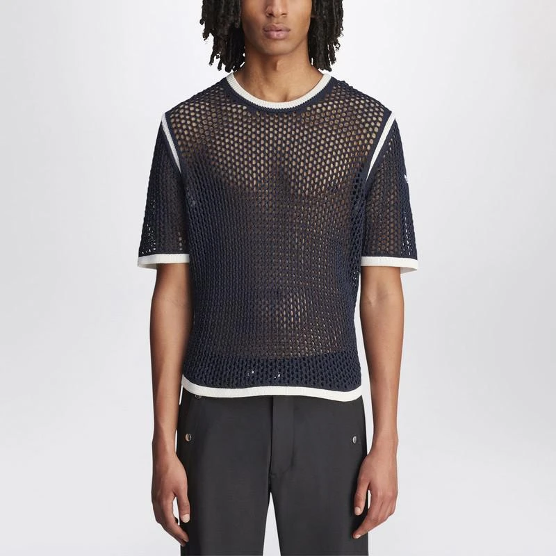 Adidas Navy blue perforated T-shirt in cotton blend 1