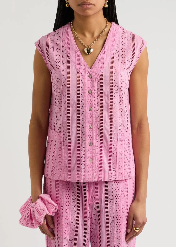 DAMSON MADDER Alys broderie anglaise cotton waistcoat 2