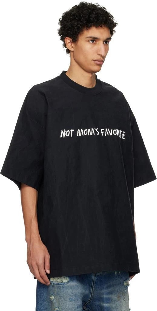 Vetements Black Metalized Wrinkled 'Not Mom's Favorite' T-shirt 2