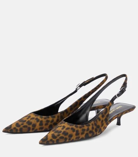 Yves Saint Laurent Cherish 30 leopard-print slingback pumps 5