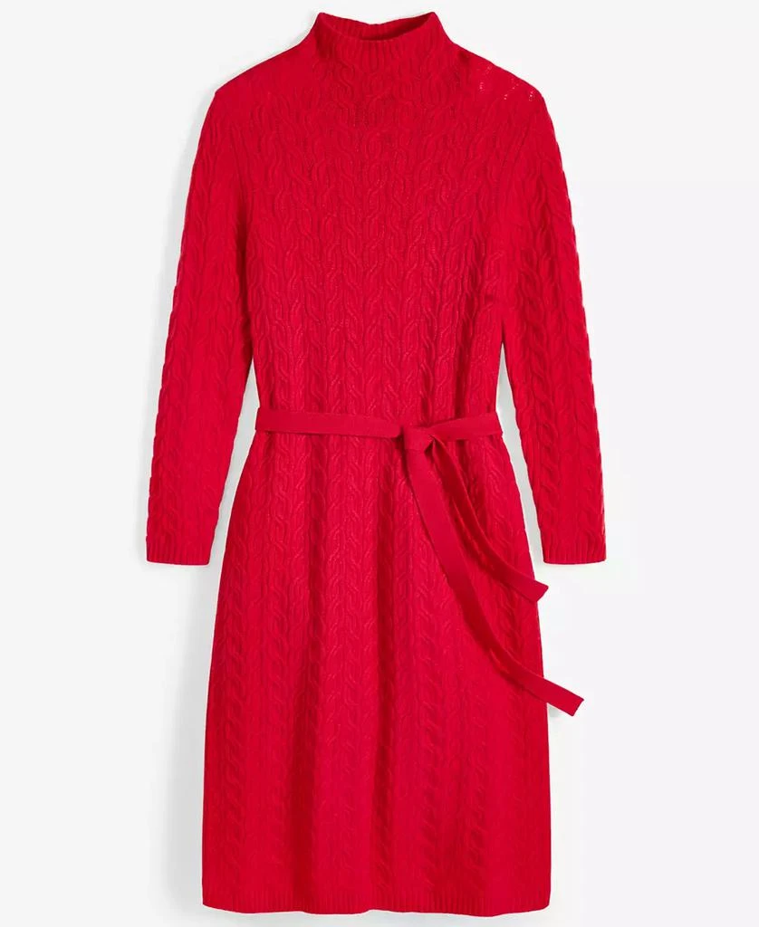 Charter Club Women's Cashmere Cable-Knit Mock Neck Midi Dress, Created for Macy's 3