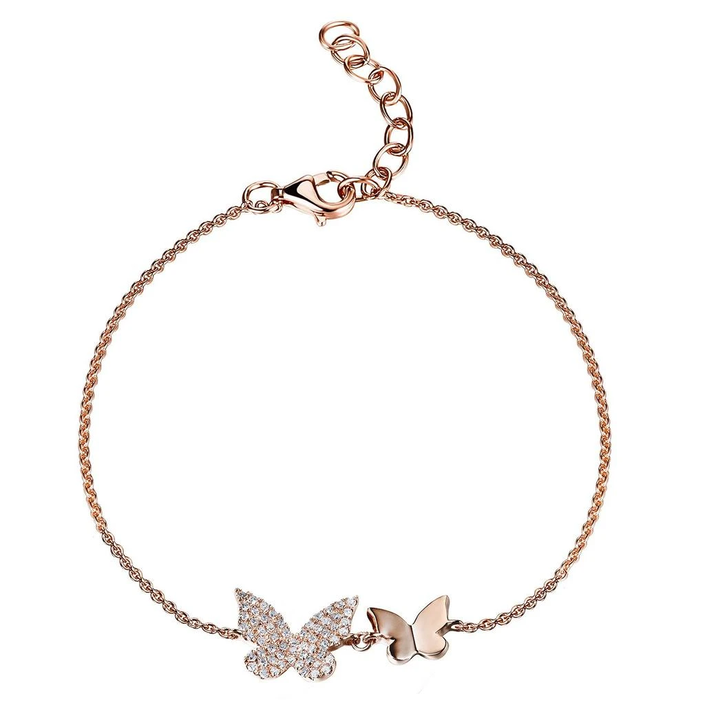 Sabrina Designs 14k Gold & Diamond Double Butterfly Bracelet 9